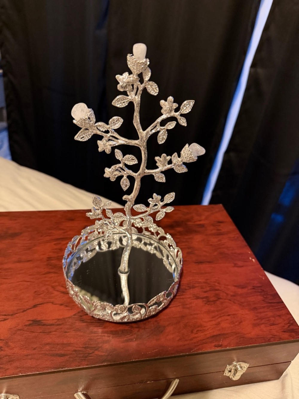 Nicole Miller Silver Leaf Tree Jewelry Holder